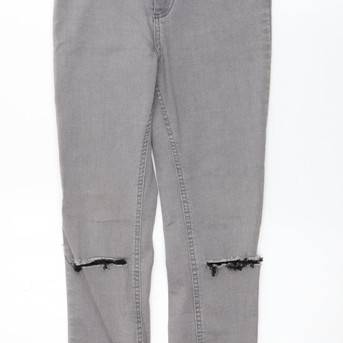 New Look Womens Grey  Cotton Skinny Jeans Size 10 L27 in Regular