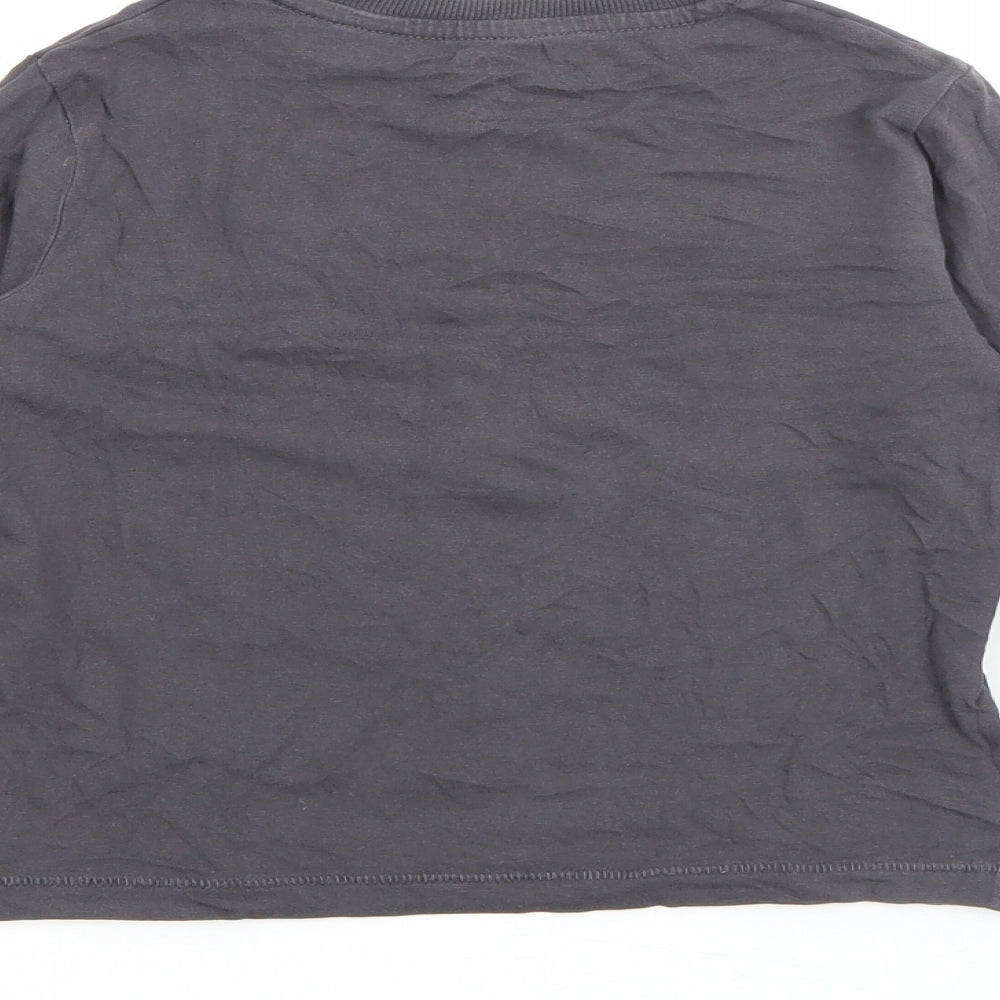 Marks and Spencer Boys Grey  Cotton Pullover T-Shirt Size 4-5 Years Crew Neck