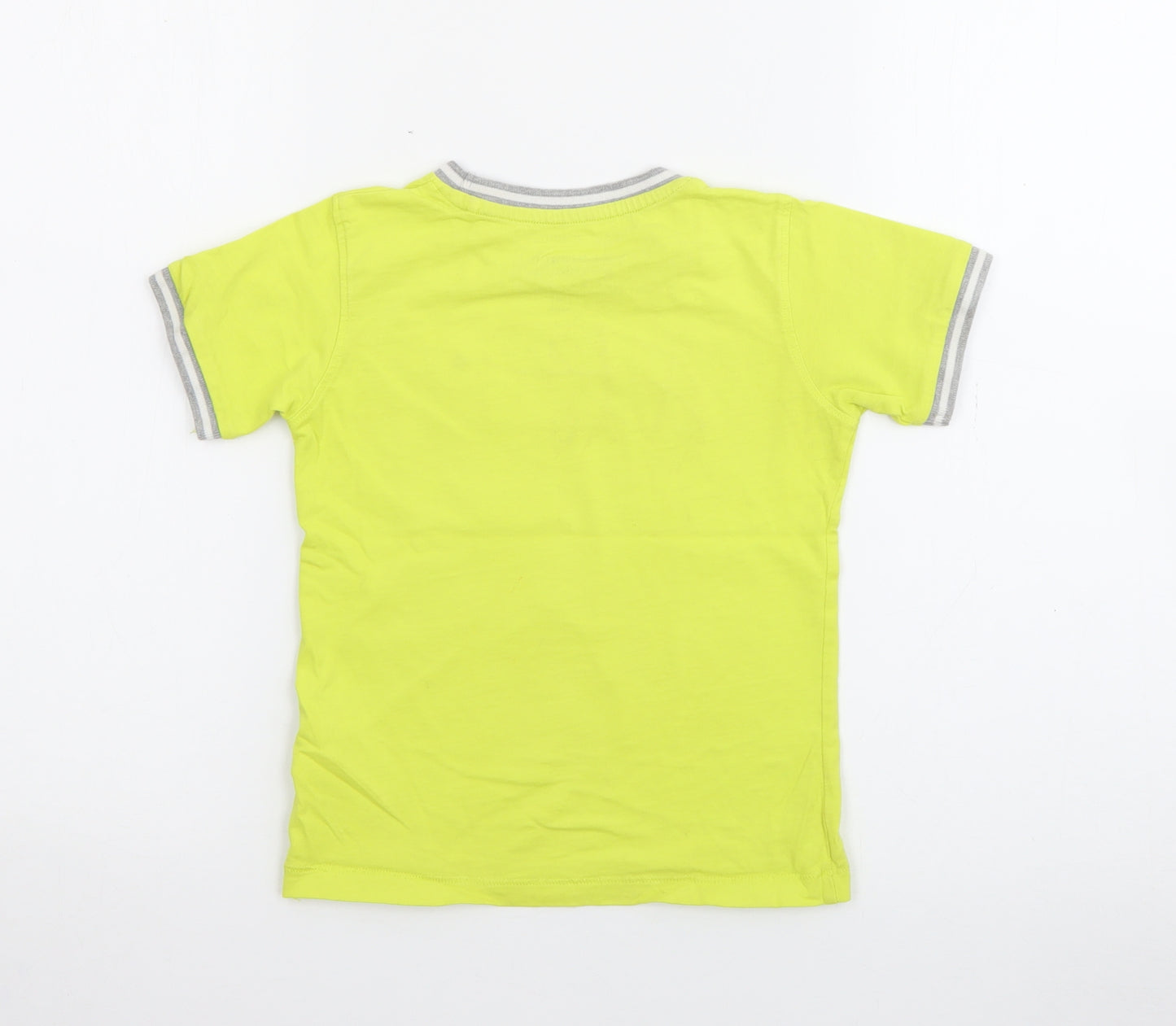 Bluezoo Boys Yellow  Cotton Pullover T-Shirt Size 3-4 Years Crew Neck