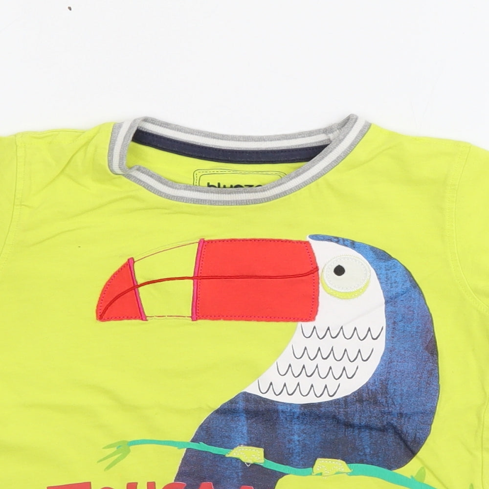 Bluezoo Boys Yellow  Cotton Pullover T-Shirt Size 3-4 Years Crew Neck