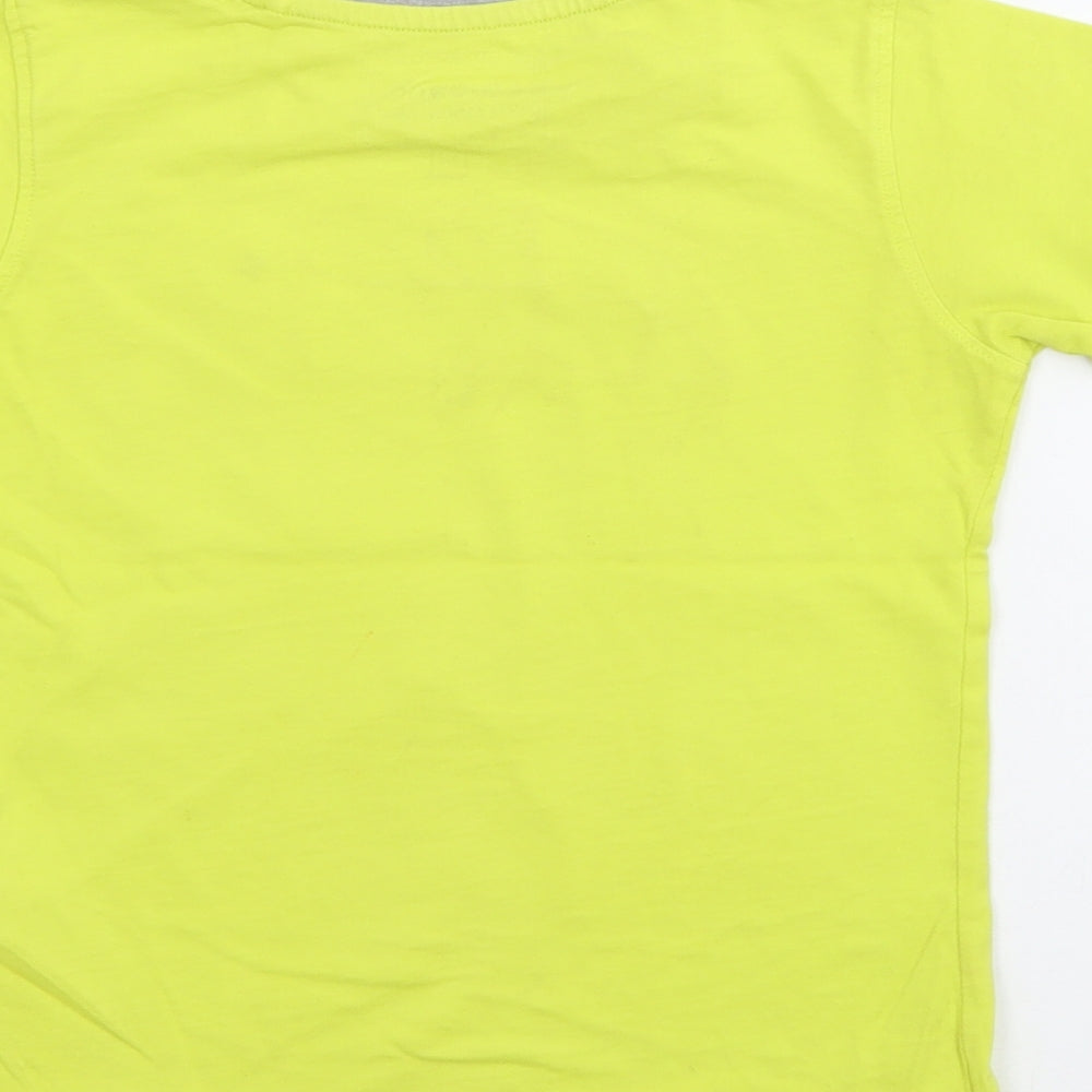 Bluezoo Boys Yellow  Cotton Pullover T-Shirt Size 3-4 Years Crew Neck