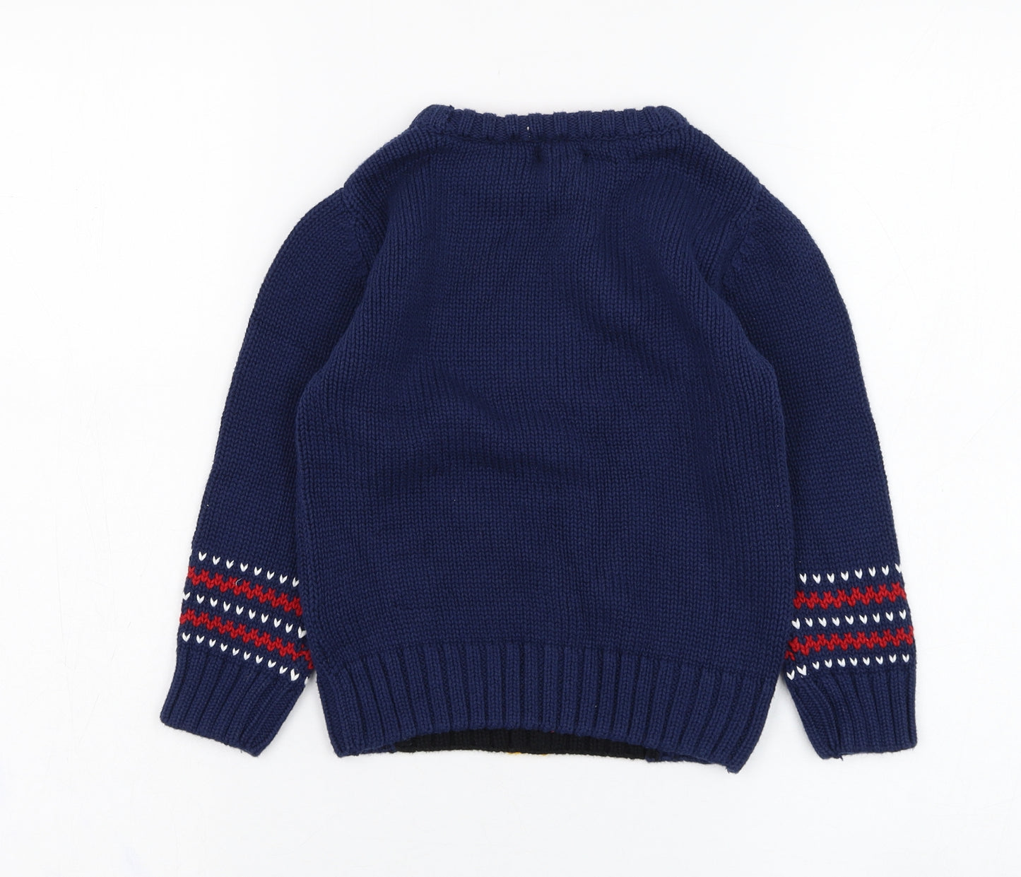 NEXT Boys Blue Round Neck  Cotton Pullover Jumper Size 2-3 Years  Pullover - Christmas
