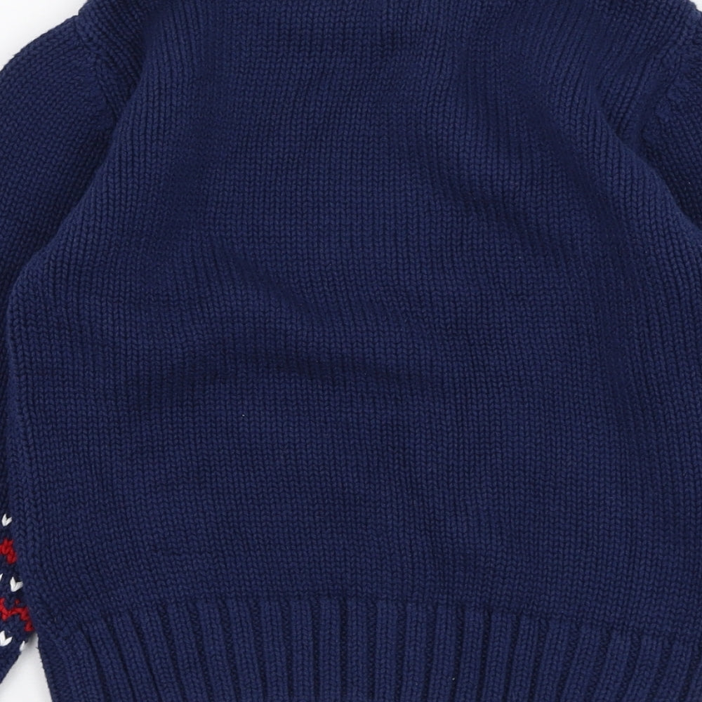 NEXT Boys Blue Round Neck  Cotton Pullover Jumper Size 2-3 Years  Pullover - Christmas
