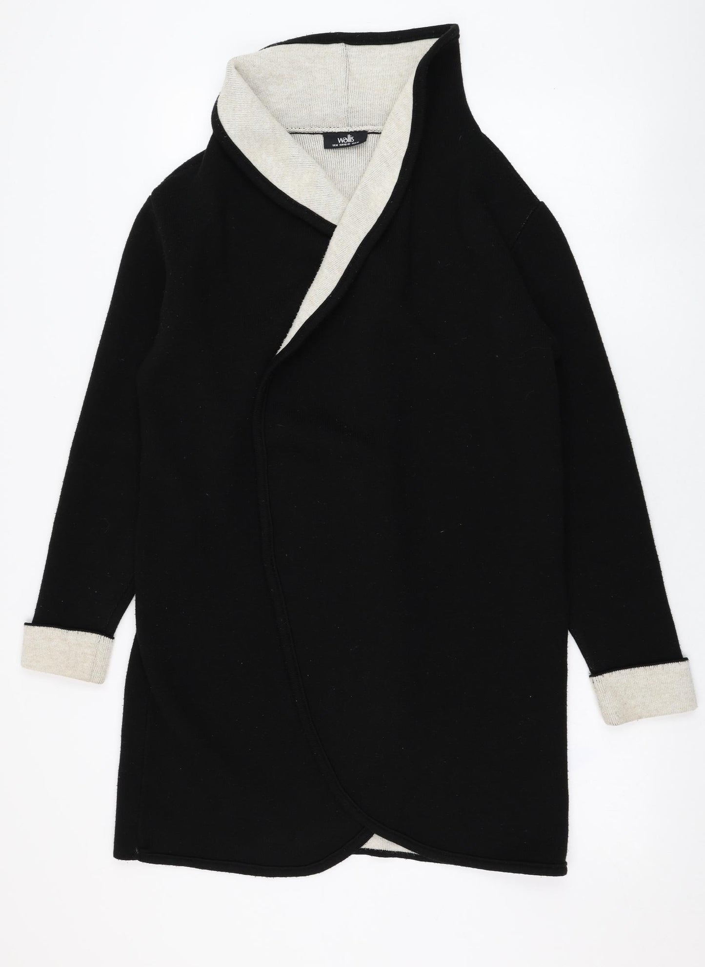 Wallis Womens Black Roll Neck  Acrylic Cardigan Jumper Size M