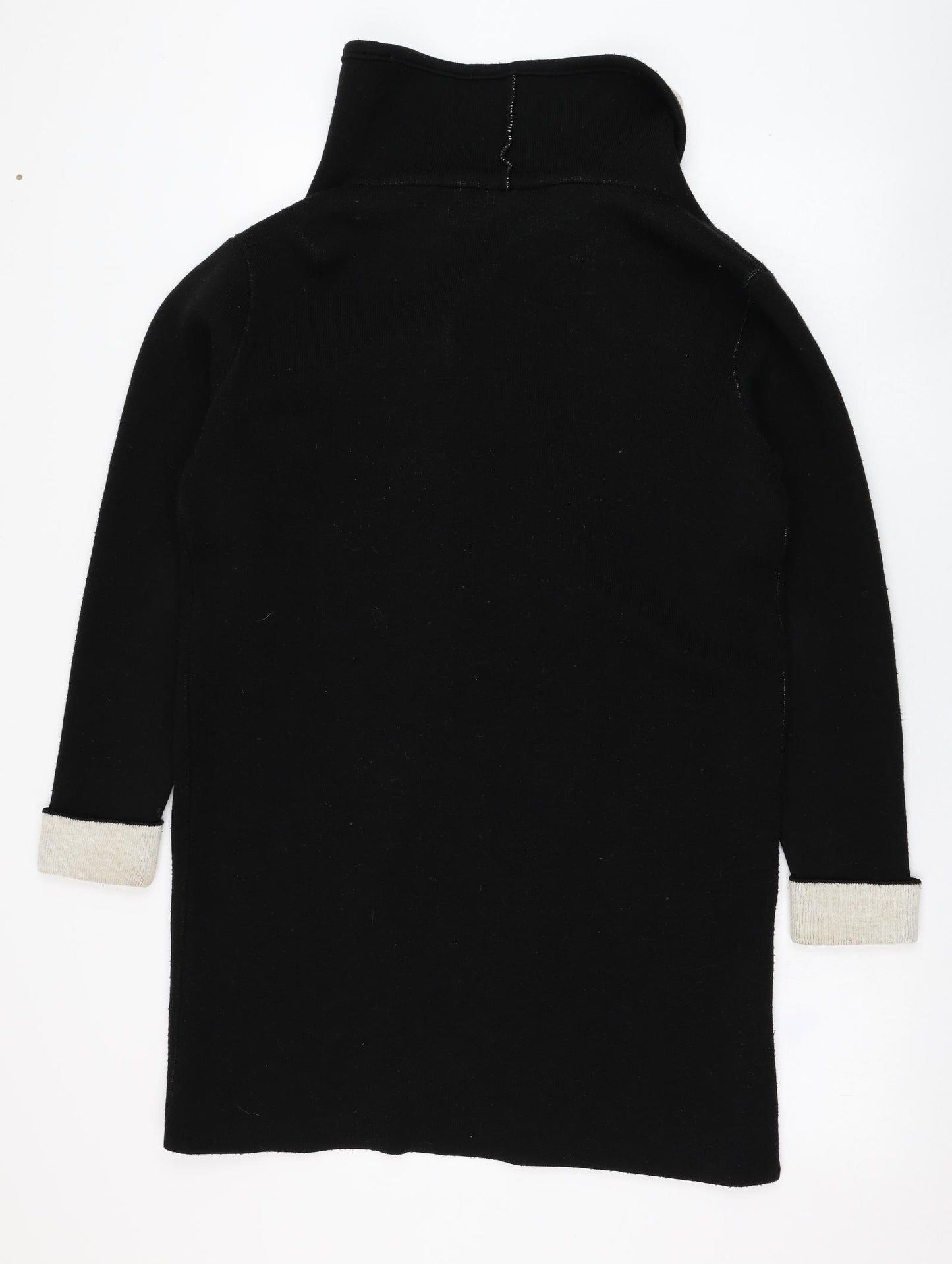 Wallis Womens Black Roll Neck  Acrylic Cardigan Jumper Size M