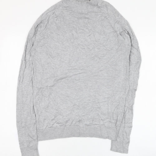 River Island Womens Grey Mock Neck  Viscose Pullover Jumper Size S