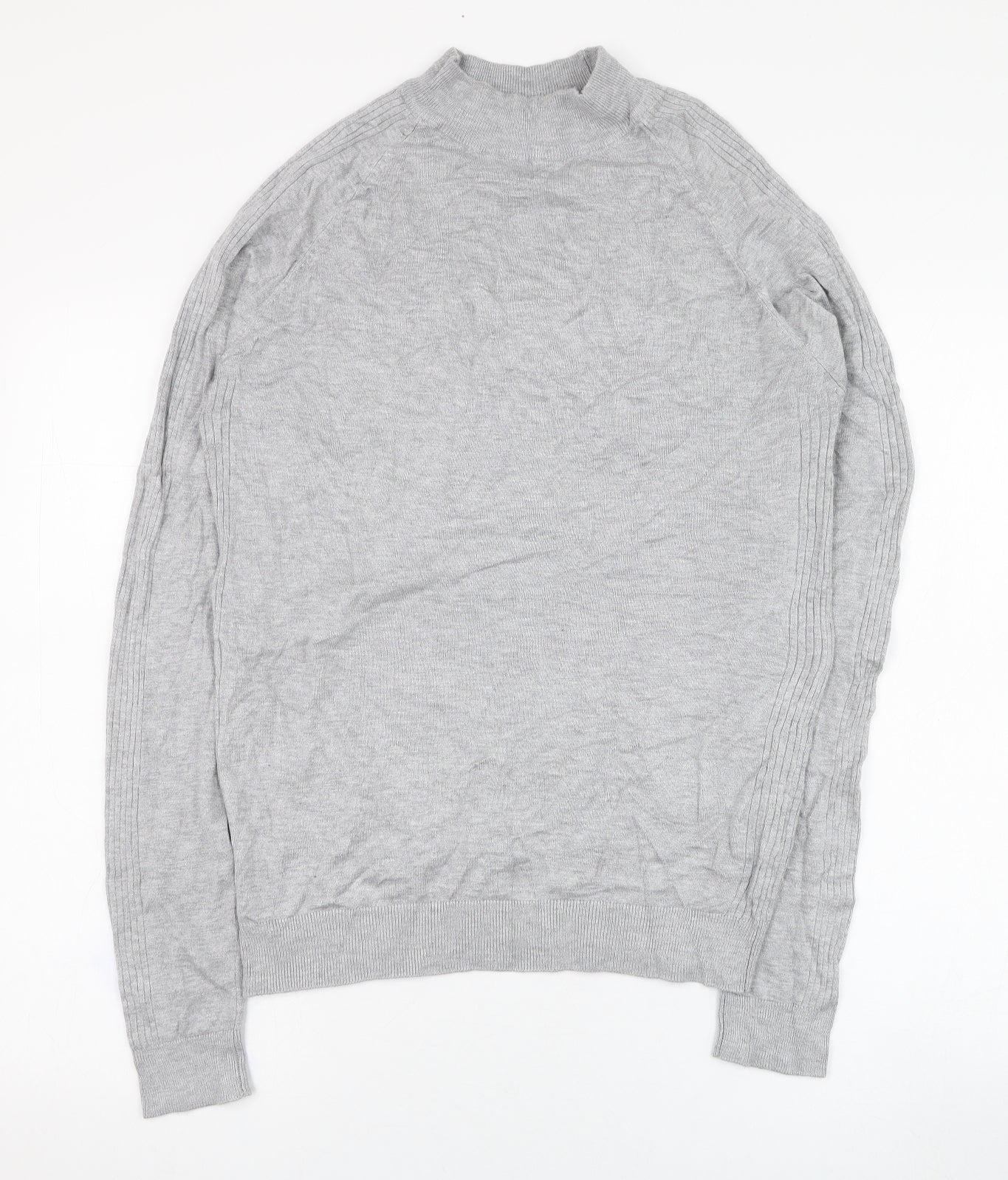 River Island Womens Grey Mock Neck  Viscose Pullover Jumper Size S