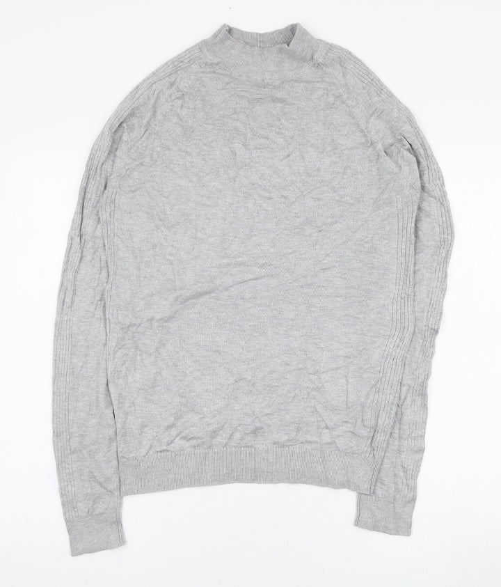 River Island Womens Grey Mock Neck  Viscose Pullover Jumper Size S