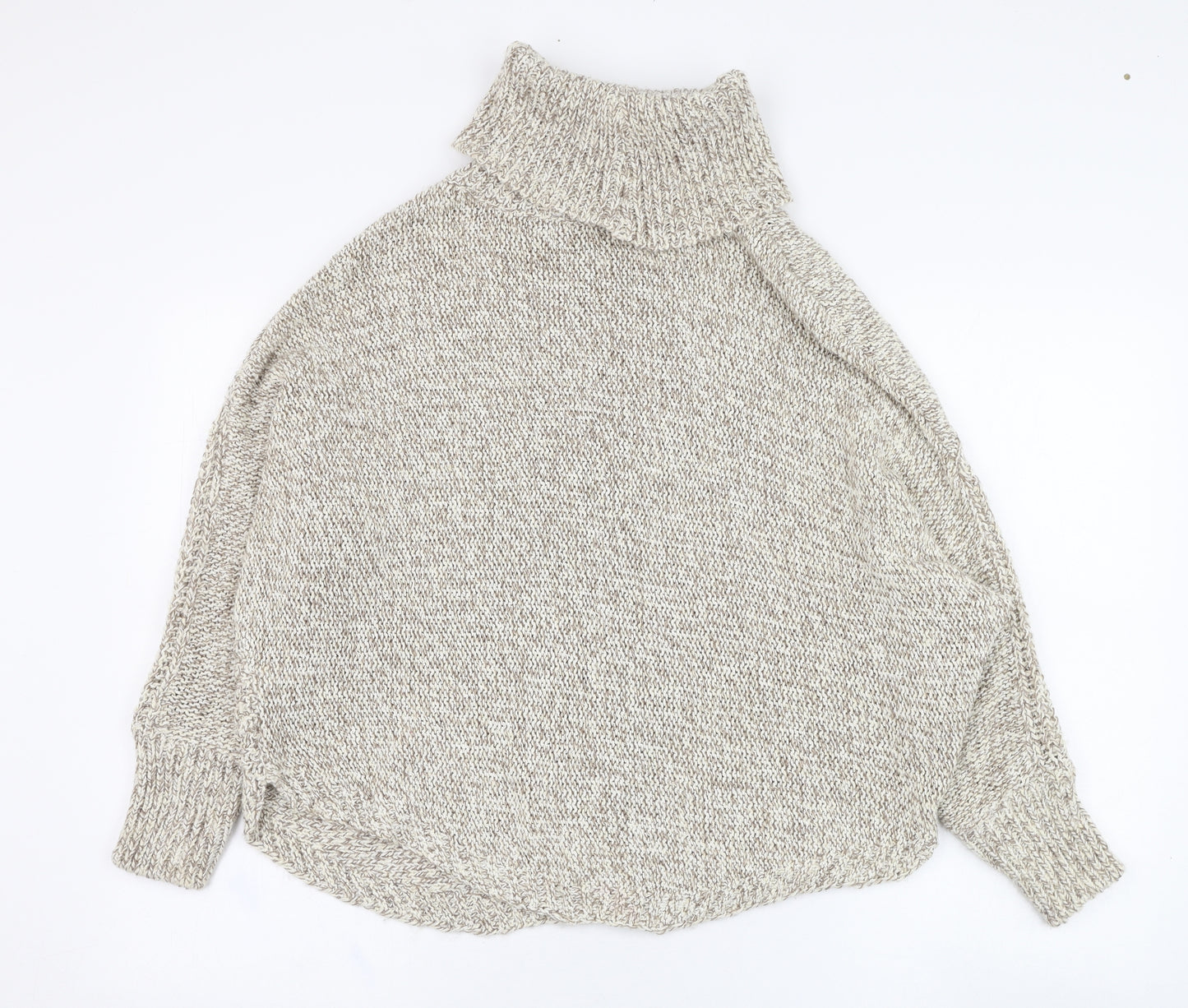 George Womens Beige Roll Neck  Acrylic Pullover Jumper Size M