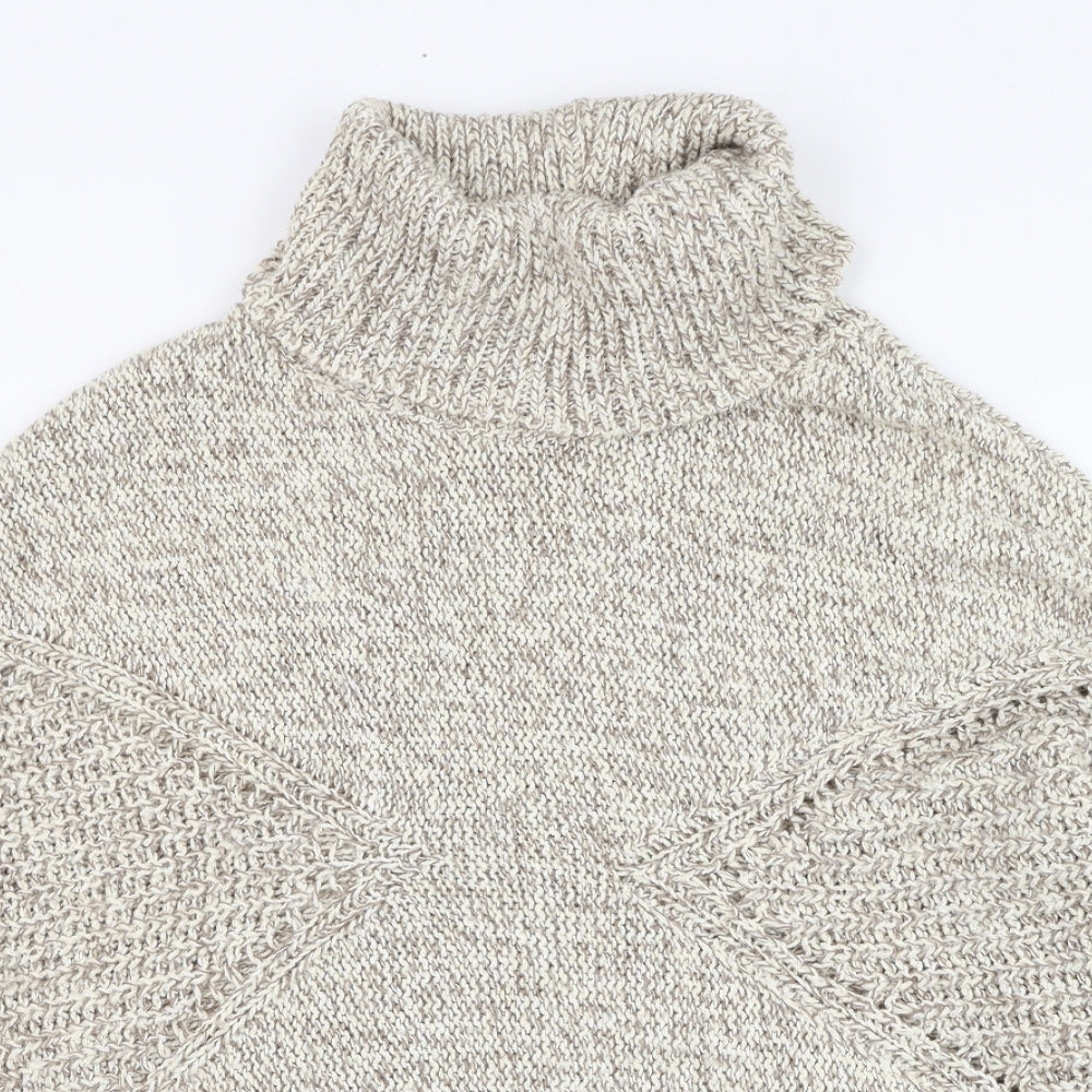 George Womens Beige Roll Neck  Acrylic Pullover Jumper Size M