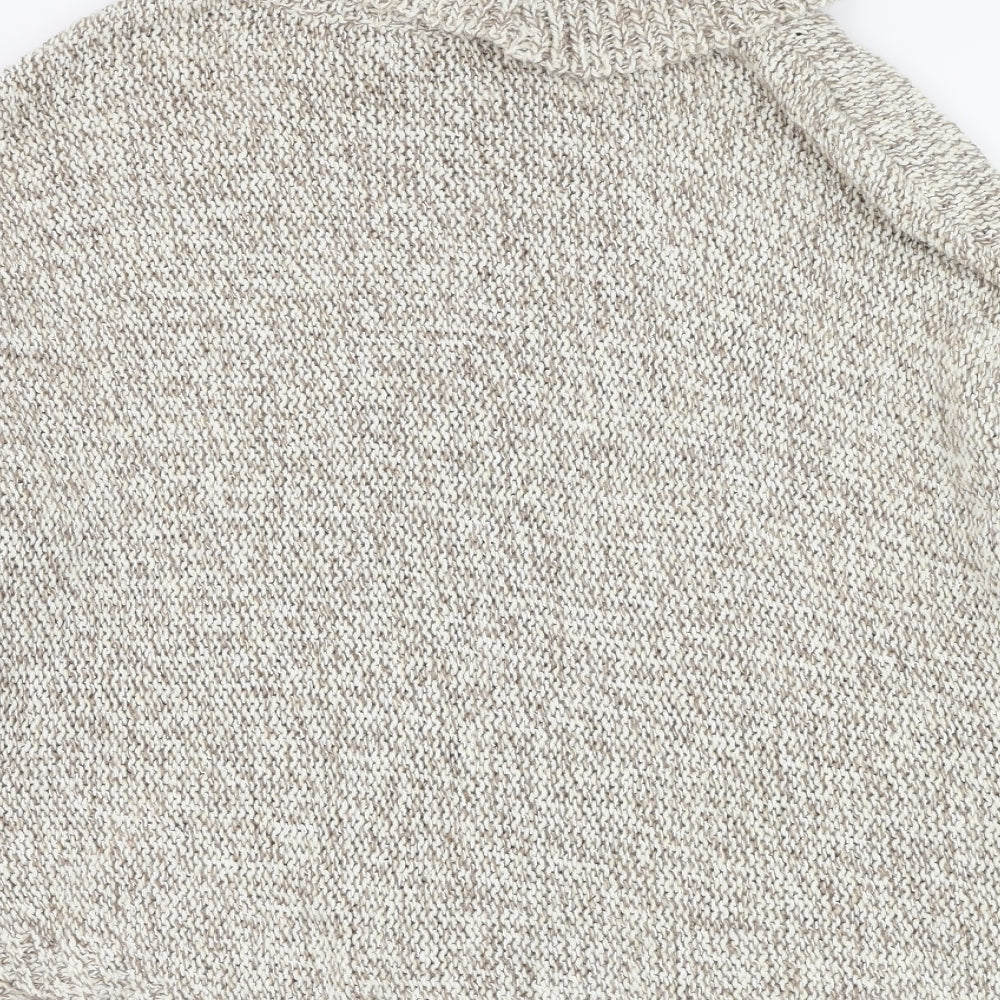 George Womens Beige Roll Neck  Acrylic Pullover Jumper Size M