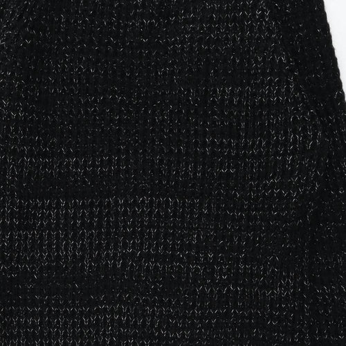 Papaya Womens Black V-Neck  Acrylic Cardigan Jumper Size 16