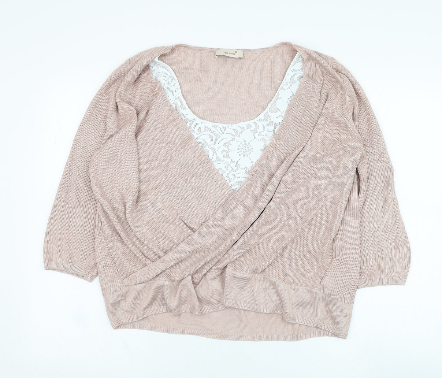 Marks and Spencer Womens Pink Round Neck  Acrylic Pullover Jumper Size 16