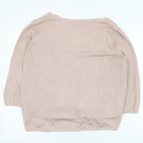 Marks and Spencer Womens Pink Round Neck  Acrylic Pullover Jumper Size 16