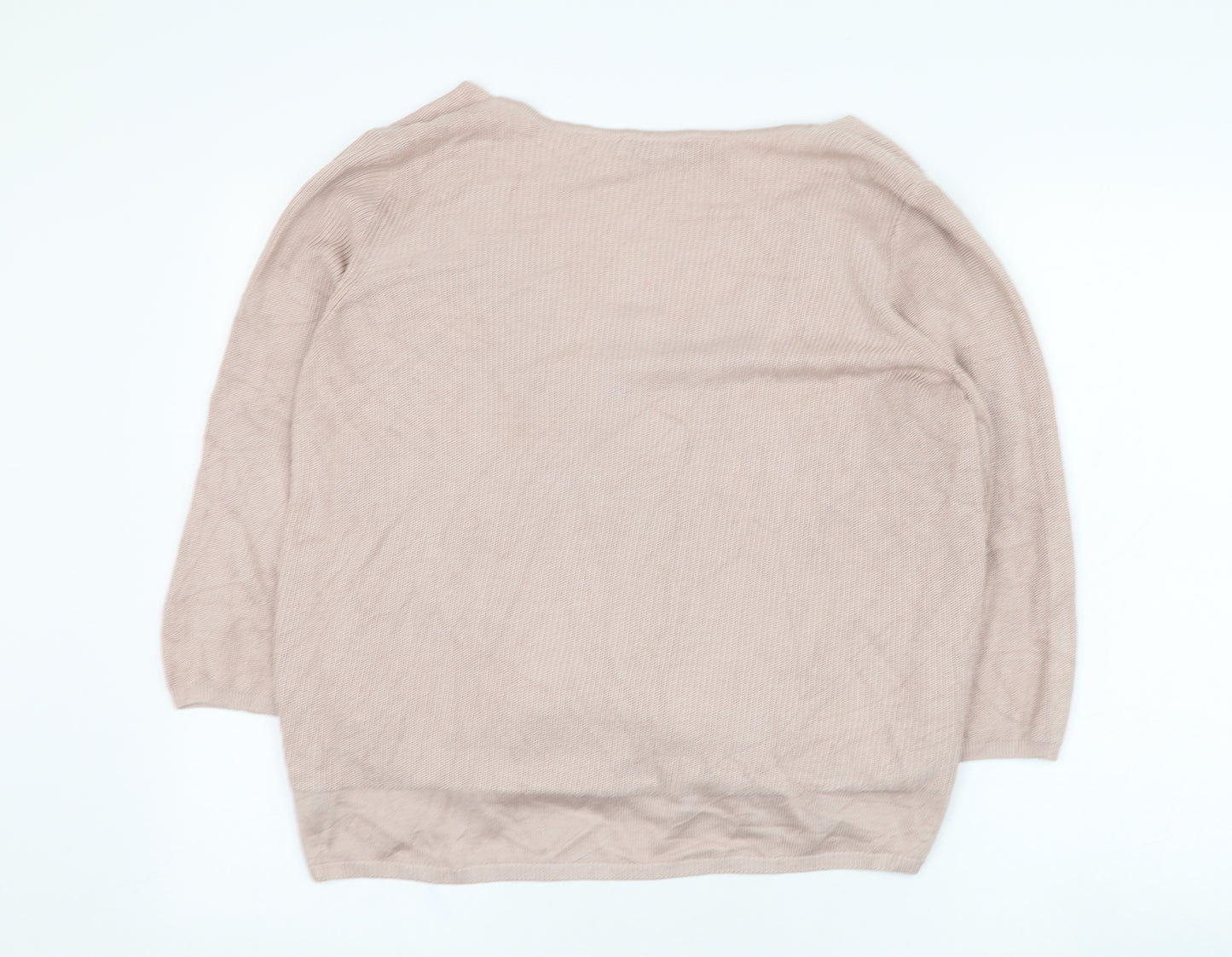 Marks and Spencer Womens Pink Round Neck  Acrylic Pullover Jumper Size 16