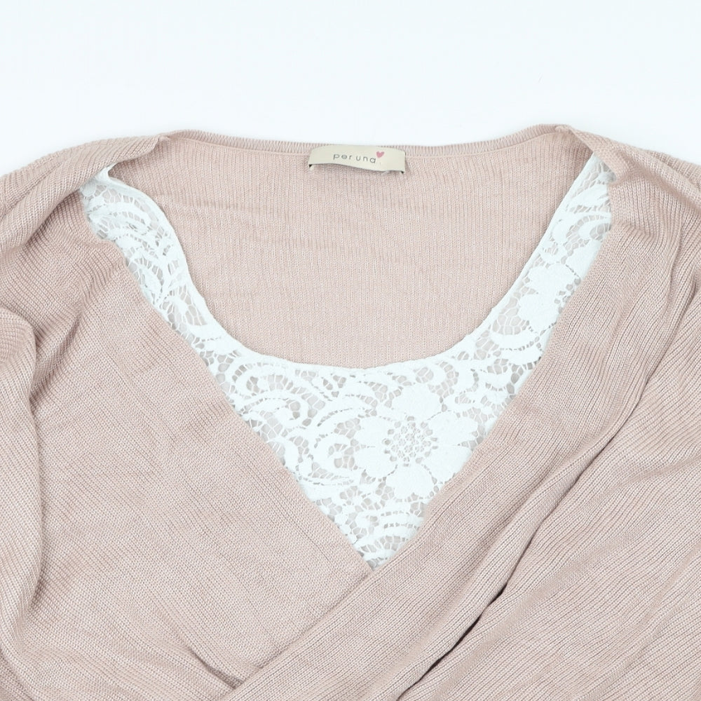 Marks and Spencer Womens Pink Round Neck  Acrylic Pullover Jumper Size 16
