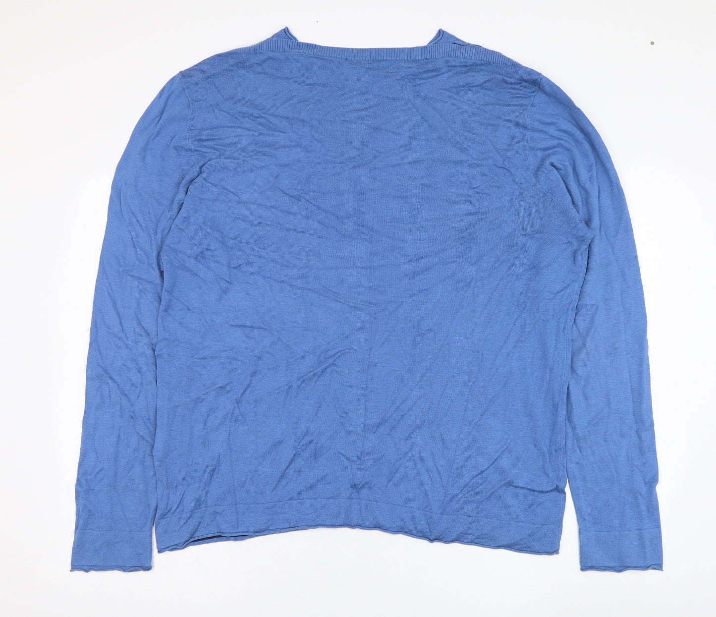 HUGO BOSS Mens Blue Round Neck  Cotton Pullover Jumper Size 3XL