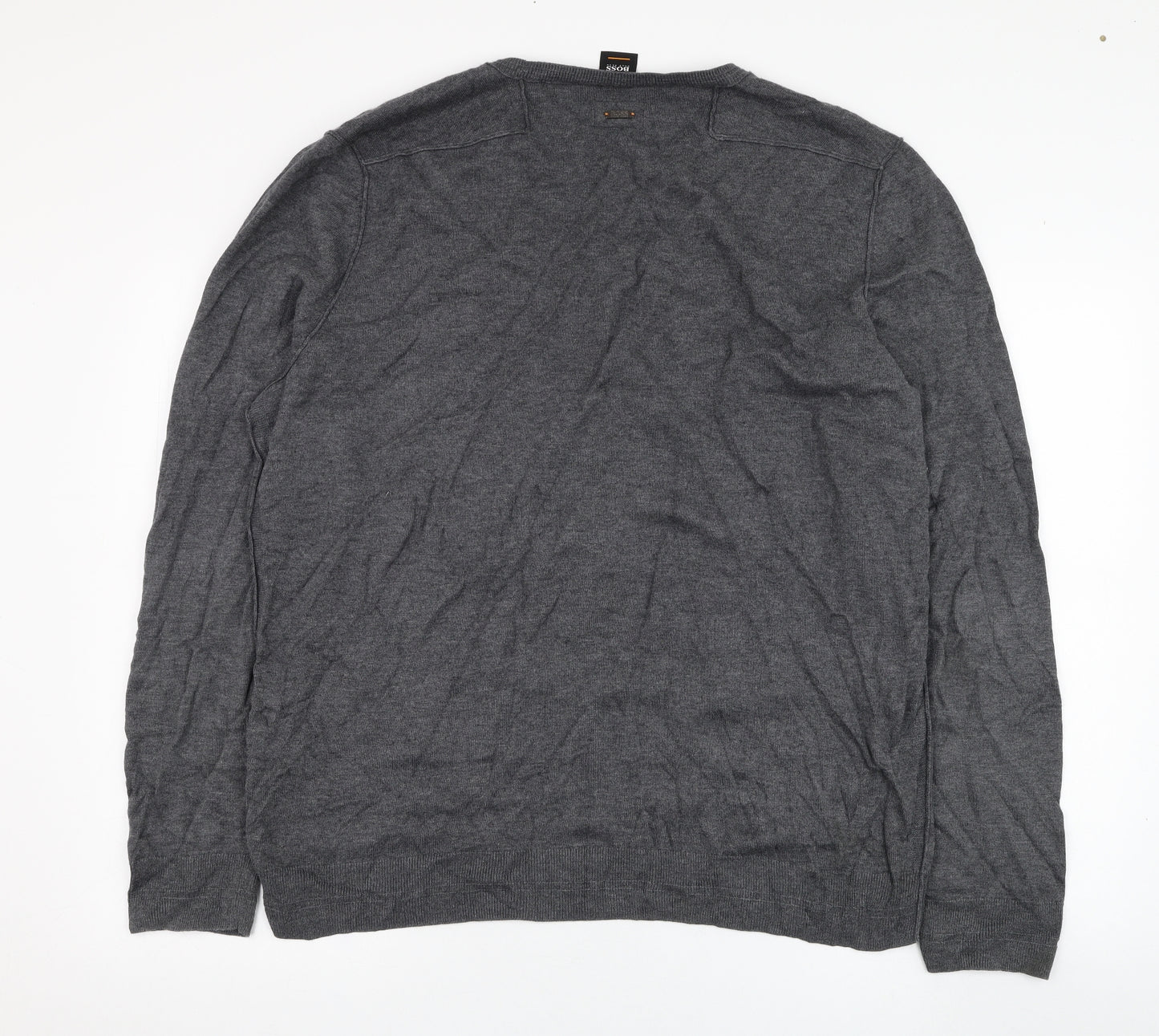 HUGO BOSS Mens Grey Round Neck  Cotton Pullover Jumper Size 3XL
