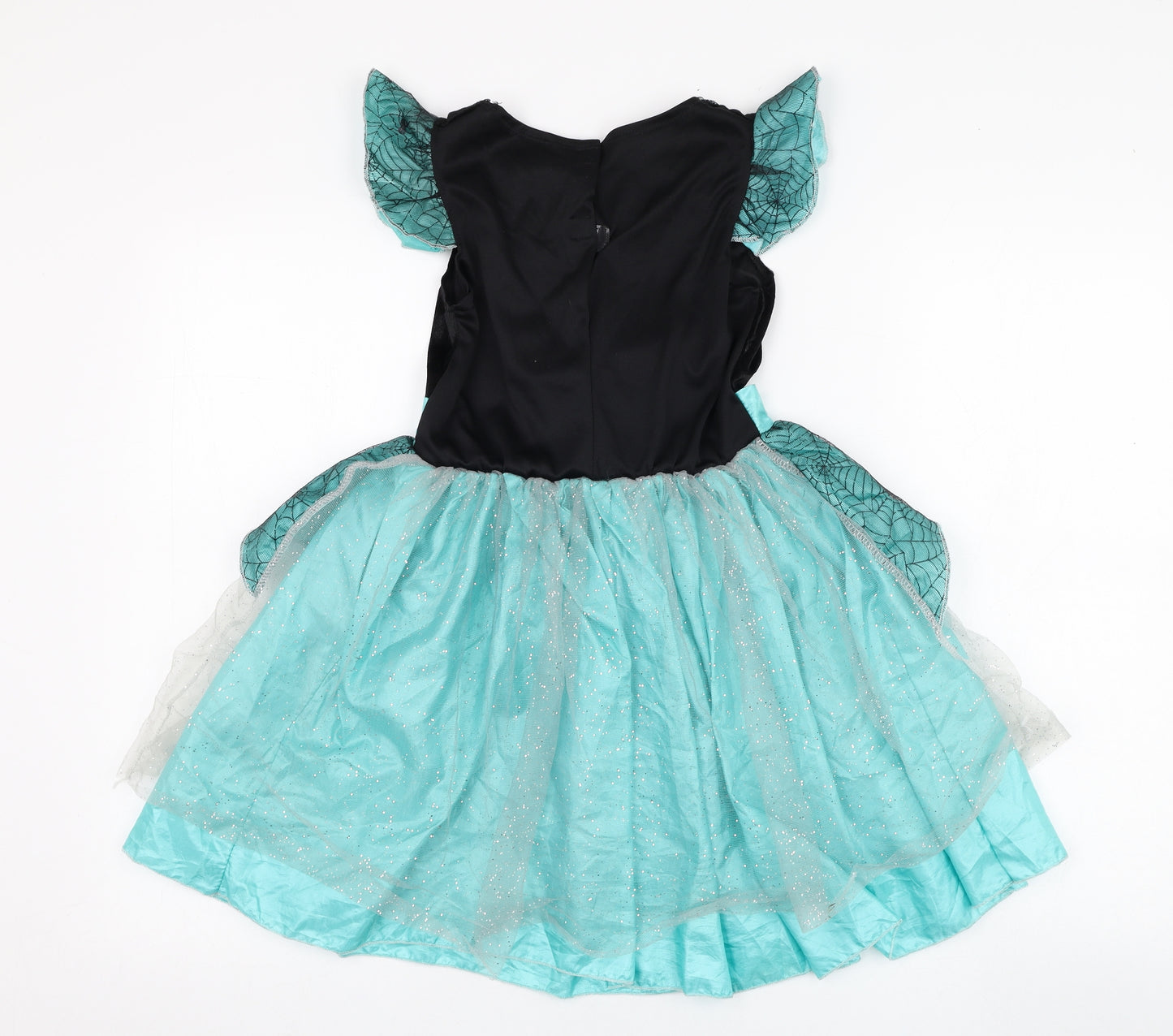 F&F Girls Green  Polyester Tutu Dress  Size 7-8 Years  Square Neck Hook & Loop - Witch, Costume