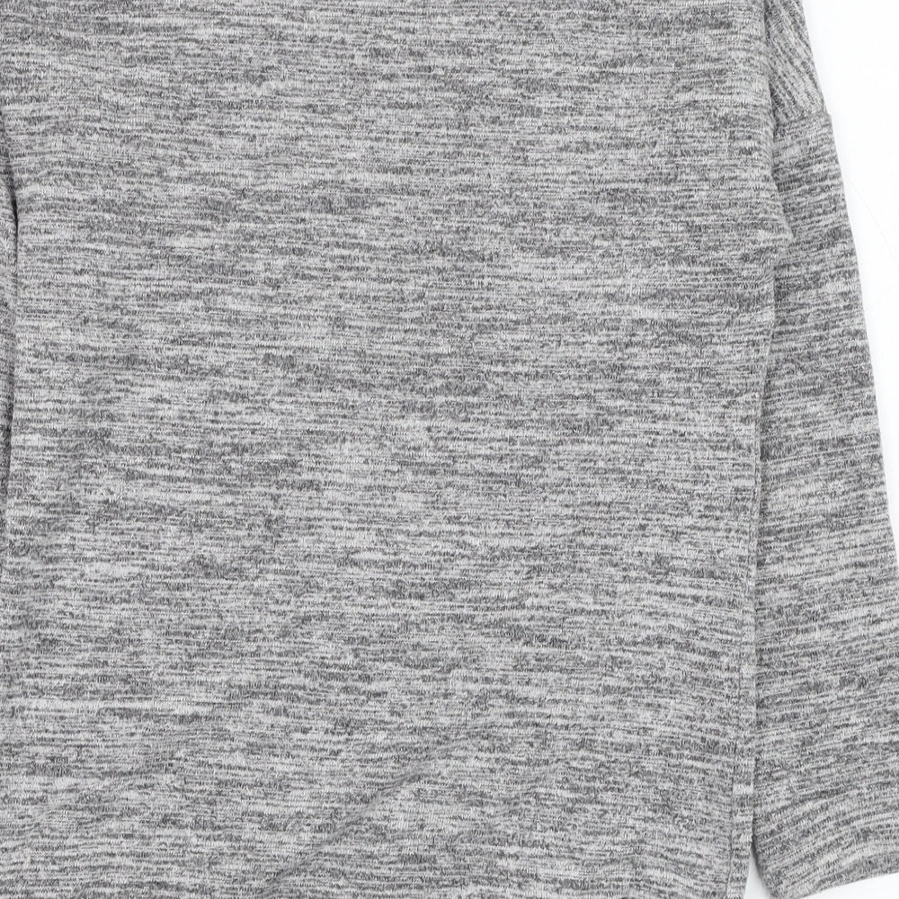 Nutmeg Girls Grey Round Neck  Viscose Pullover Jumper Size 8-9 Years  Pullover - Slogan