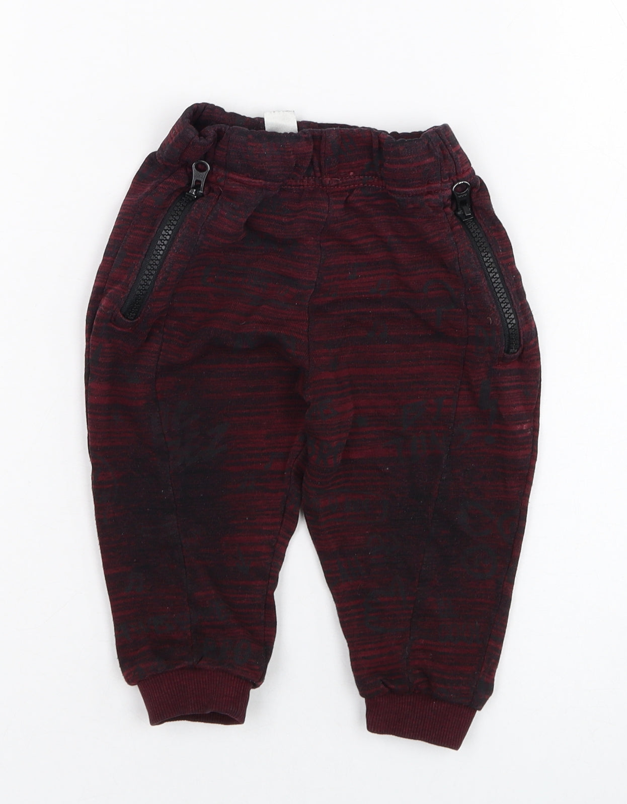 George Boys Red  Cotton Jogger Trousers Size 12-18 Months  Pullover