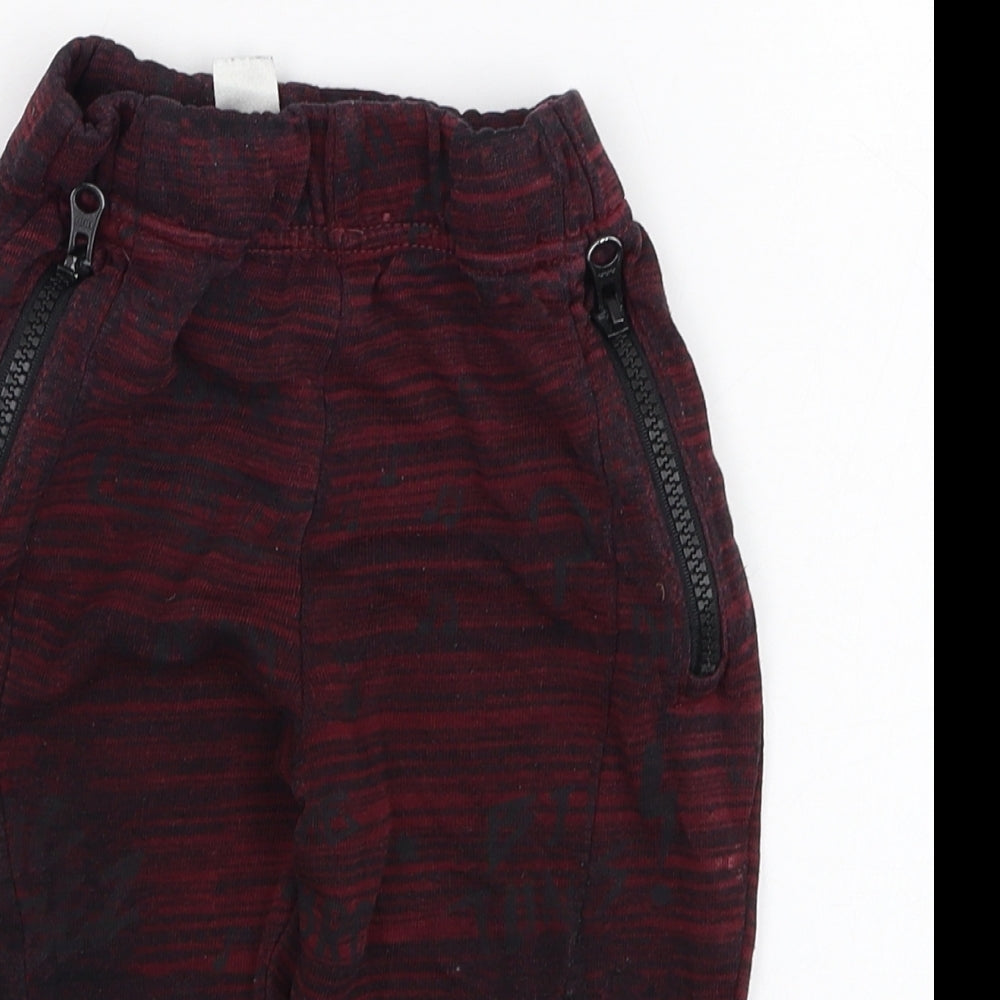 George Boys Red  Cotton Jogger Trousers Size 12-18 Months  Pullover