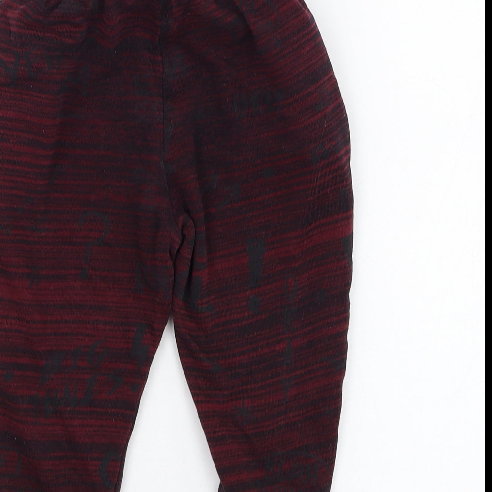 George Boys Red  Cotton Jogger Trousers Size 12-18 Months  Pullover