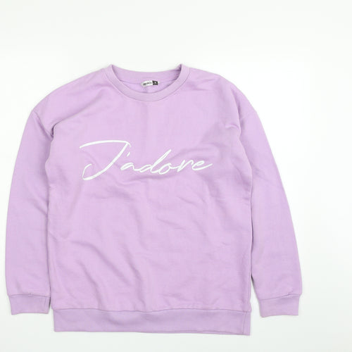 Pep&Co  Womens Purple  Cotton Pullover Sweatshirt Size 8  Pullover - J'Adore