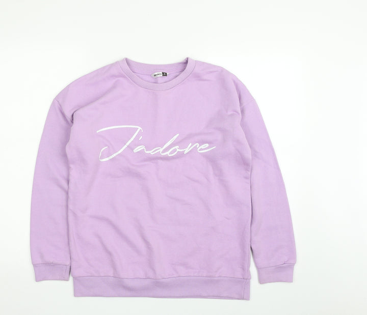 Pep&Co Womens Purple Cotton Pullover Sweatshirt Size 8 Pullover - J'Adore