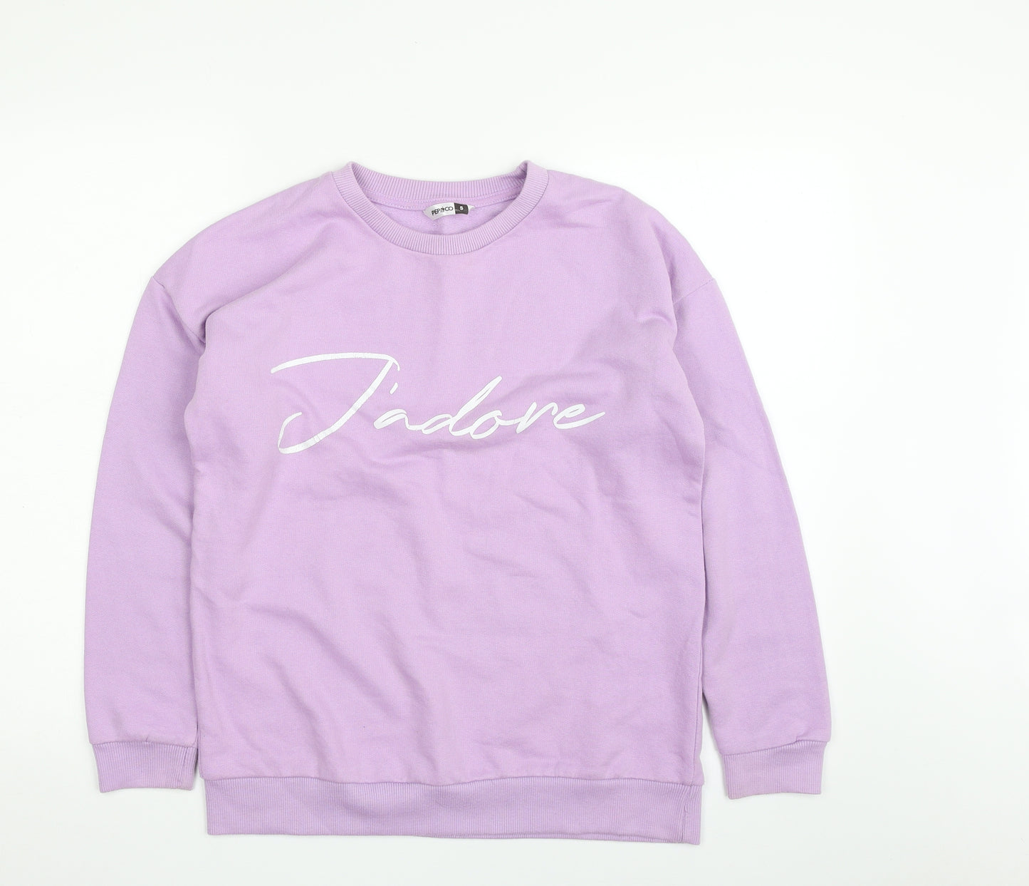 Pep&Co  Womens Purple  Cotton Pullover Sweatshirt Size 8  Pullover - J'Adore