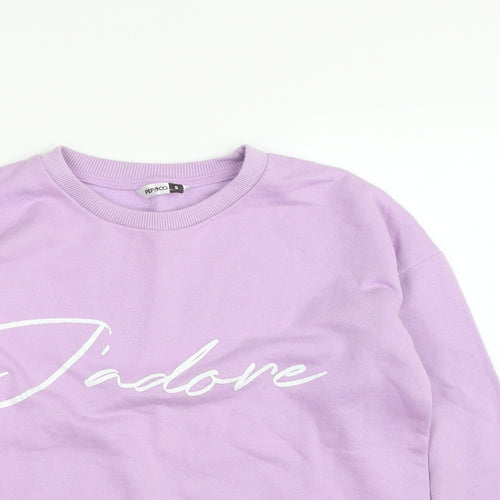 Pep&Co  Womens Purple  Cotton Pullover Sweatshirt Size 8  Pullover - J'Adore