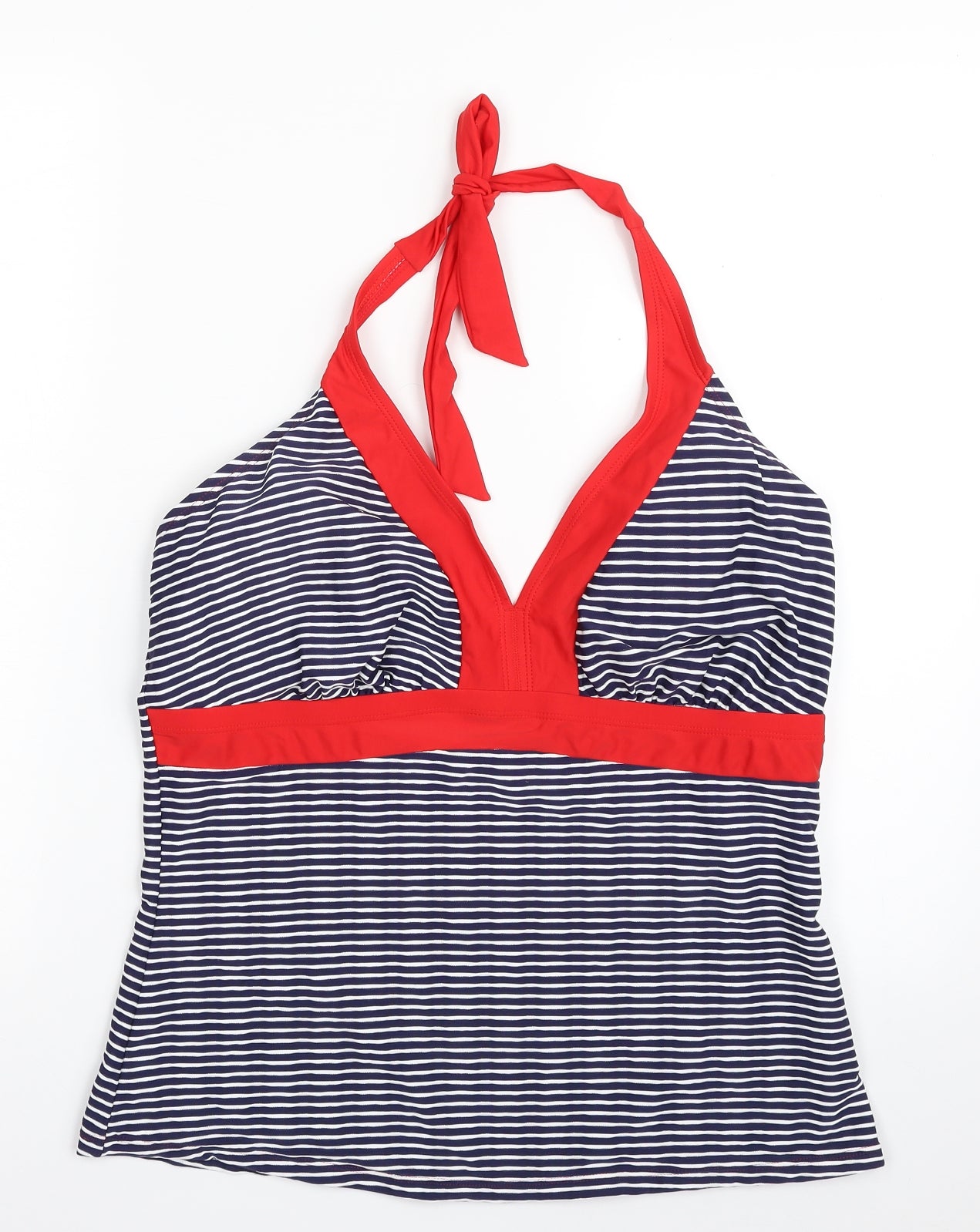 Bonmarché Womens Blue Striped Polyamide Basic Tank Size 20 Halter