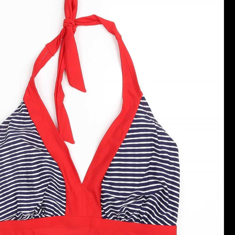 Bonmarché Womens Blue Striped Polyamide Basic Tank Size 20 Halter