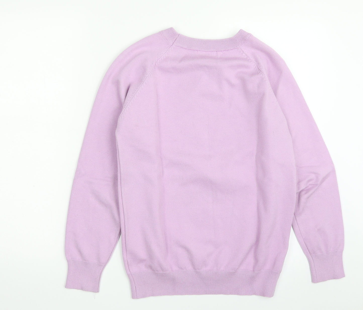 Apricot Womens Purple Crew Neck  Cotton Pullover Jumper Size S   - Love Heart