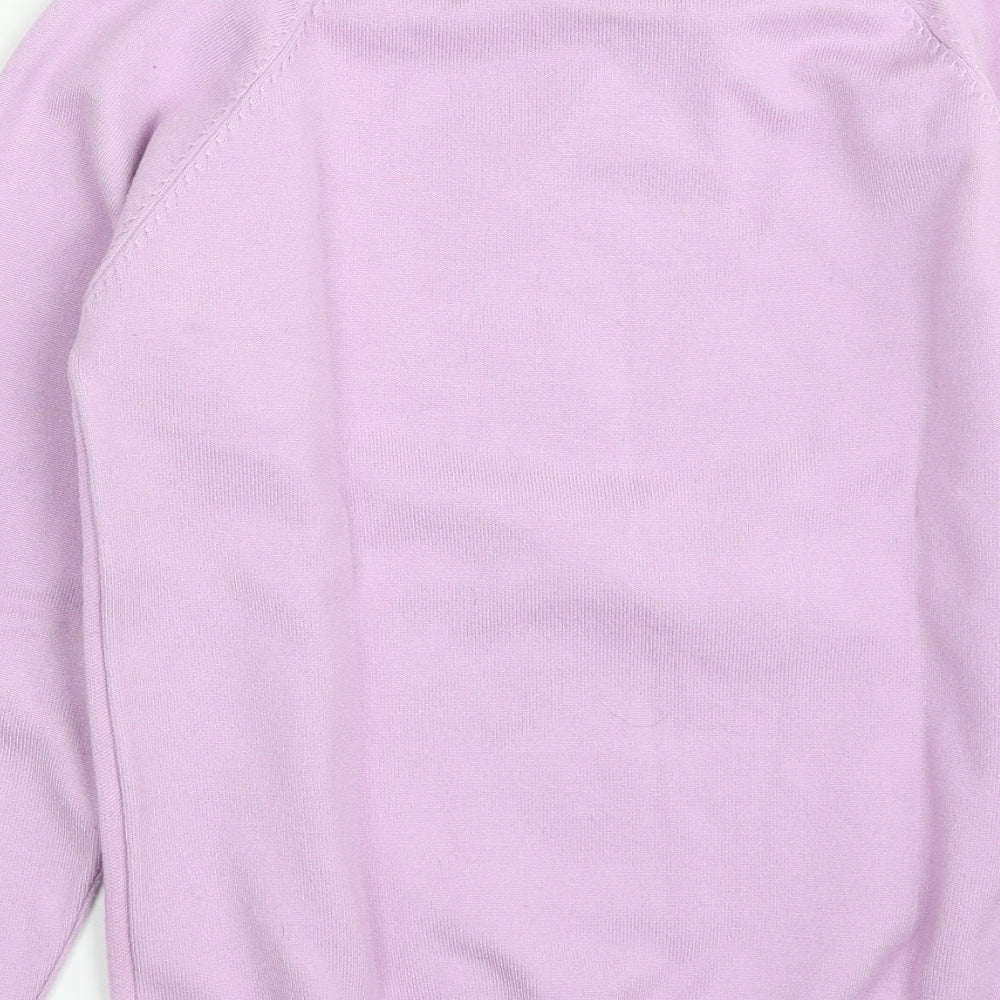 Apricot Womens Purple Crew Neck  Cotton Pullover Jumper Size S   - Love Heart