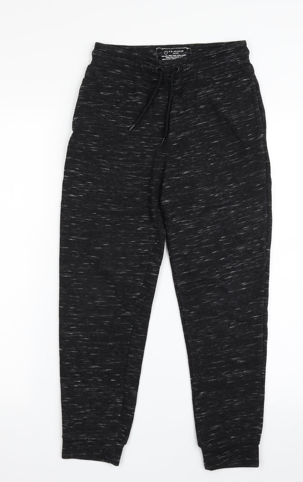 Primark Boys Black Flecked Cotton Jogger Trousers Size 9-10 Years  Regular
