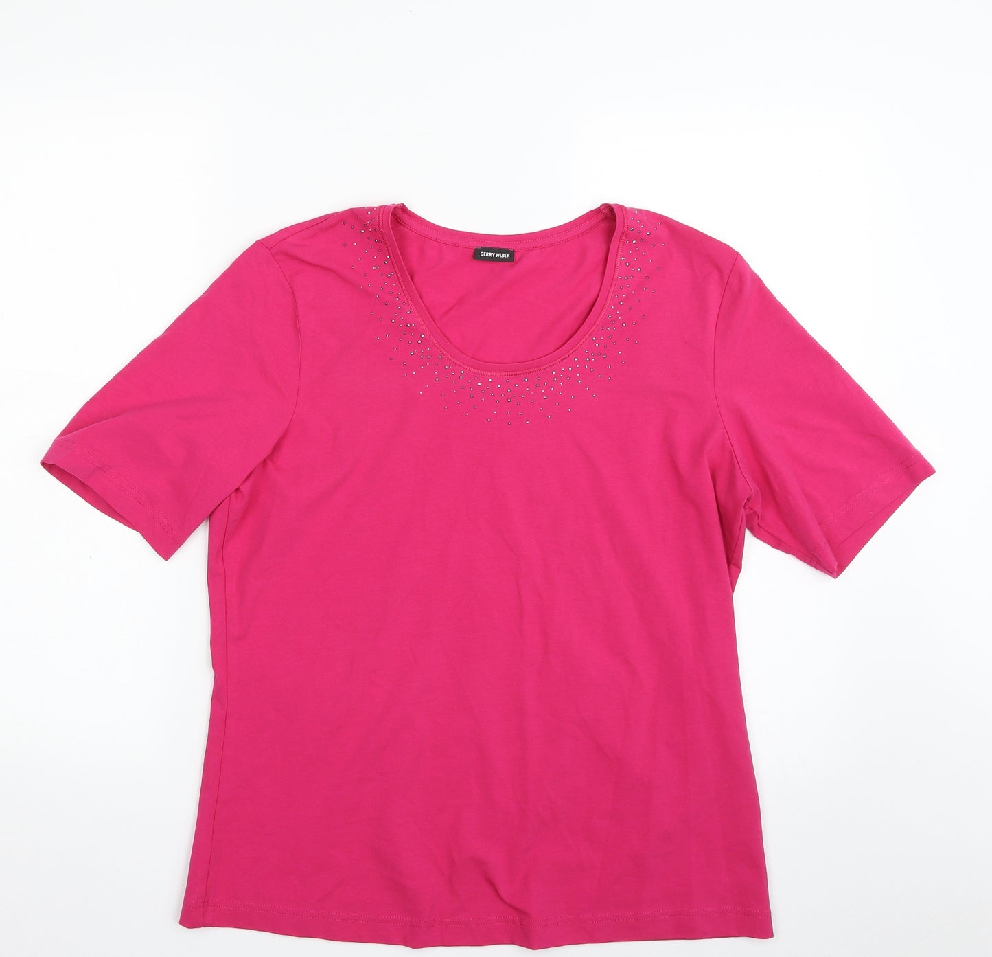 Gerry Weber Womens Pink  Polyester Basic T-Shirt Size M Scoop Neck