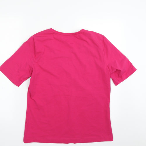 Gerry Weber Womens Pink  Polyester Basic T-Shirt Size M Scoop Neck