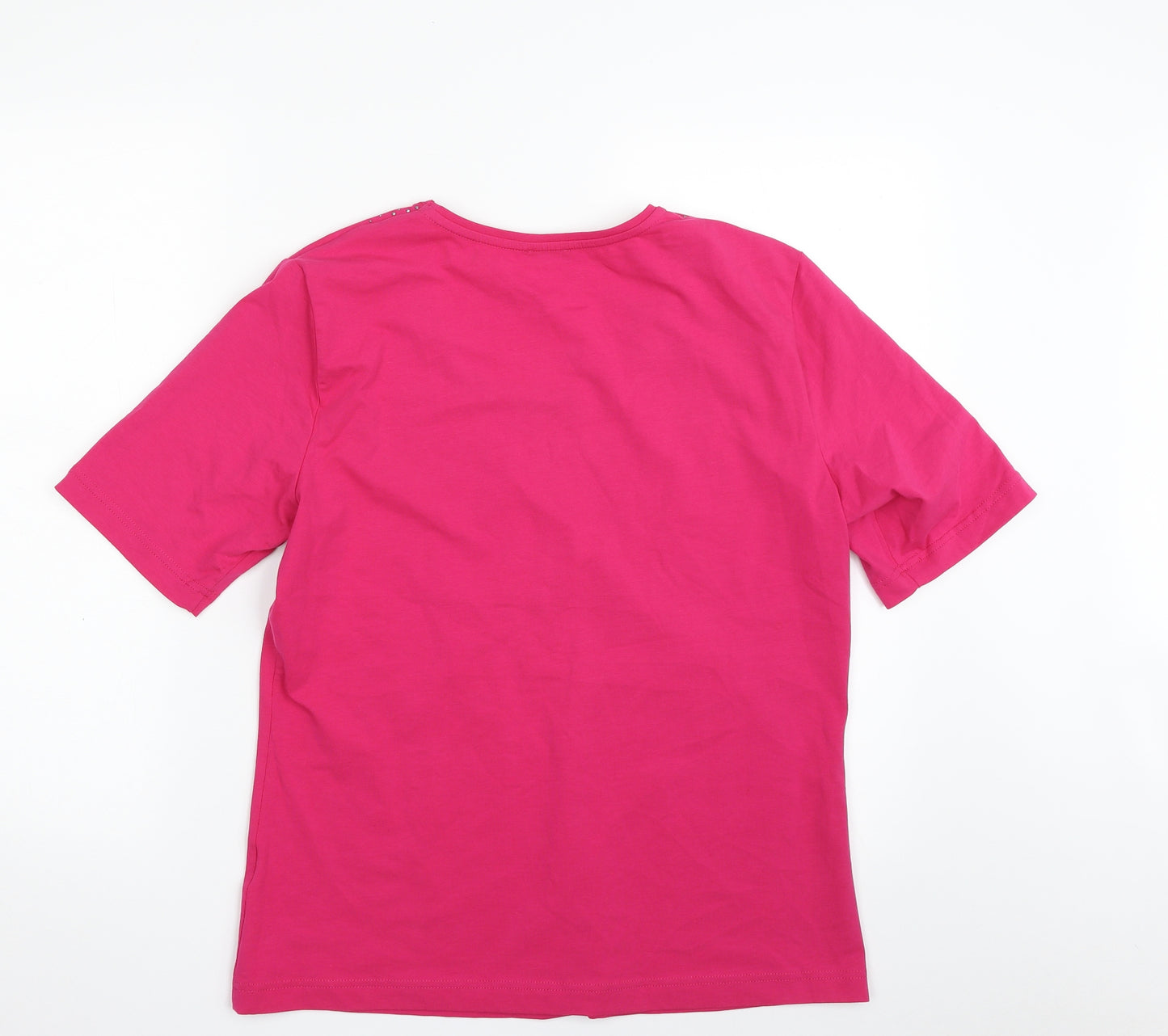 Gerry Weber Womens Pink  Polyester Basic T-Shirt Size M Scoop Neck