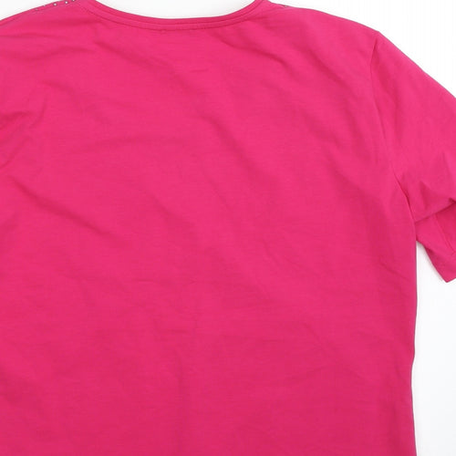 Gerry Weber Womens Pink  Polyester Basic T-Shirt Size M Scoop Neck
