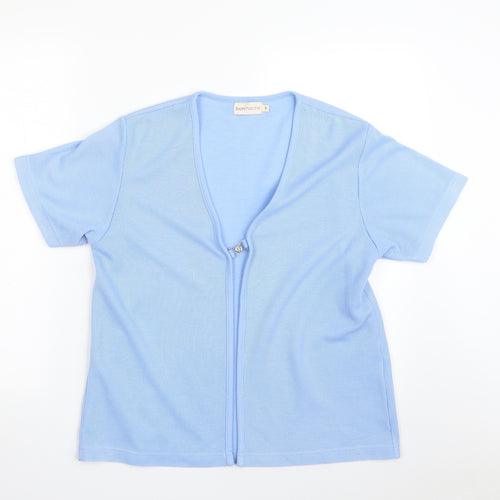 Bonmarché Womens Blue V-Neck  Polyester Cardigan Jumper Size S