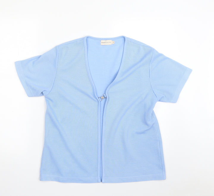 Bonmarché Womens Blue V-Neck Polyester Cardigan Jumper Size S