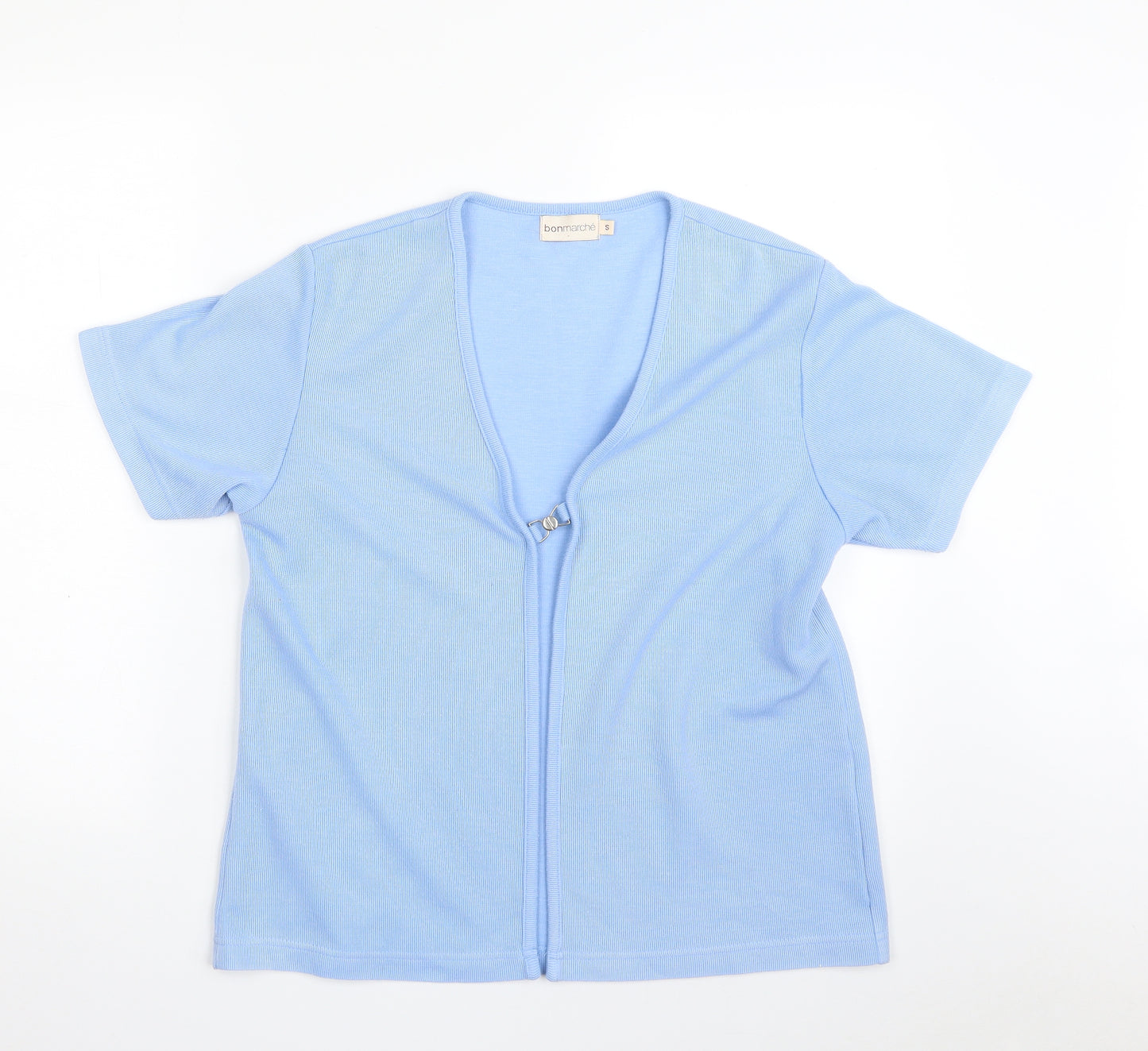 Bonmarché Womens Blue V-Neck  Polyester Cardigan Jumper Size S