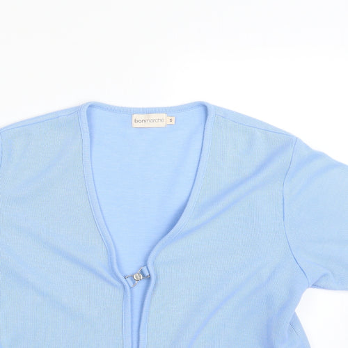 Bonmarché Womens Blue V-Neck  Polyester Cardigan Jumper Size S