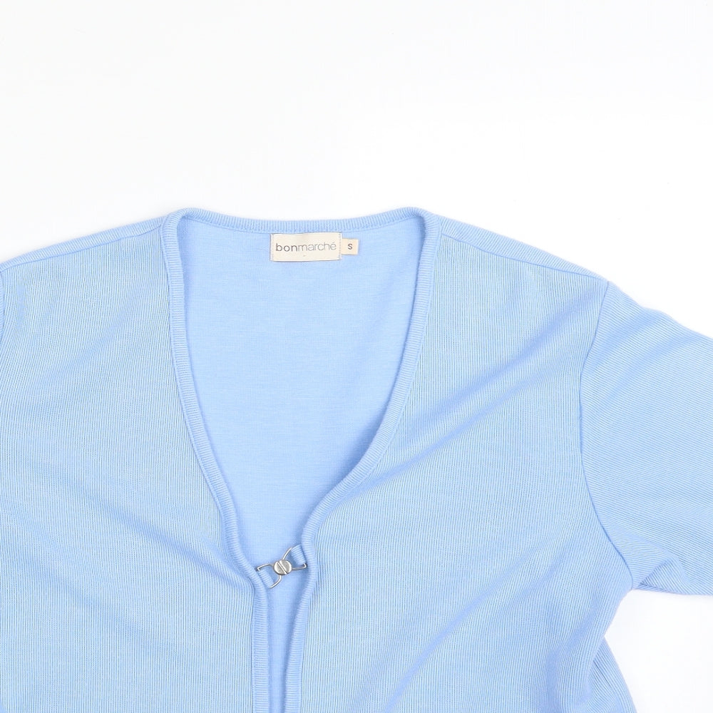 Bonmarché Womens Blue V-Neck  Polyester Cardigan Jumper Size S