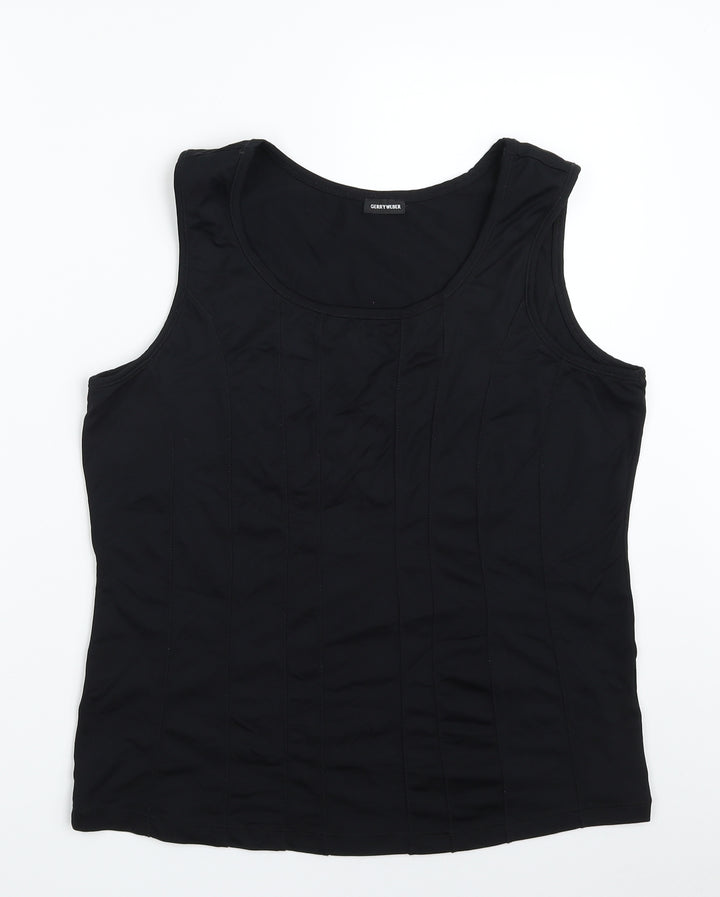 Gerry Weber Womens Black Polyester Basic Tank Size M Scoop Neck