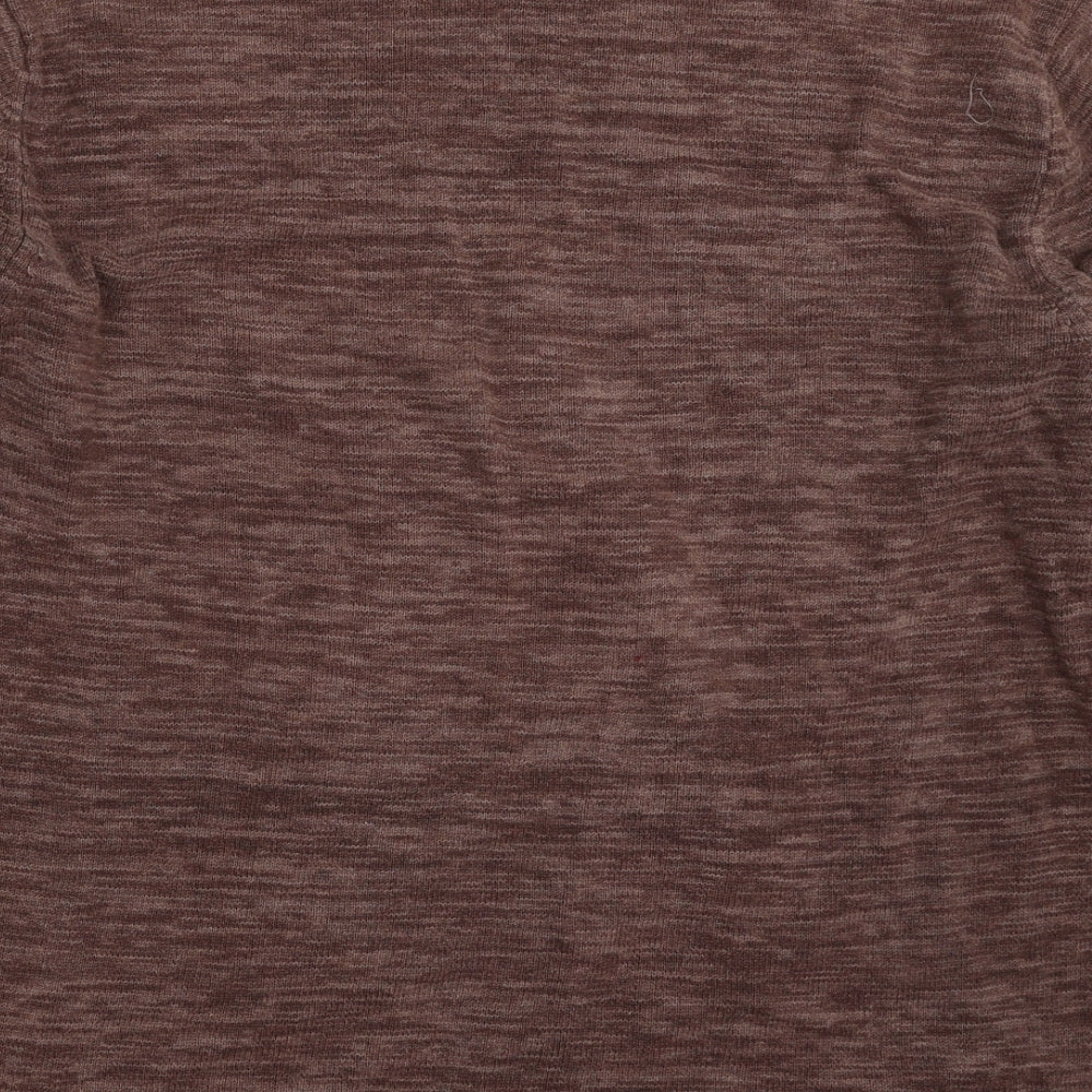 celiocasual Mens Brown Crew Neck  Cotton Pullover Jumper Size XL
