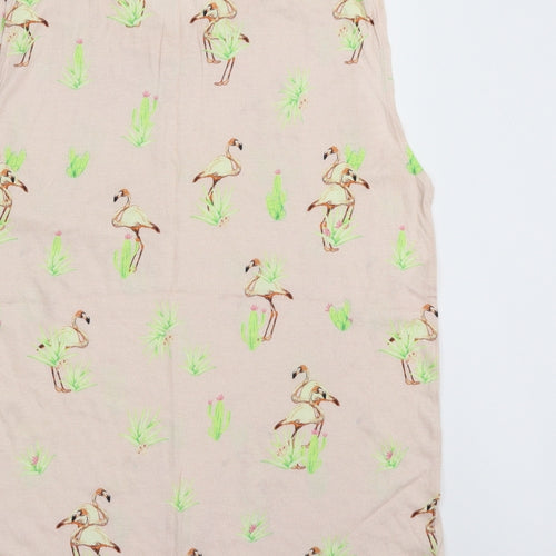 New Look Womens Pink  Viscose Basic T-Shirt Size 12 Scoop Neck - Flamingo