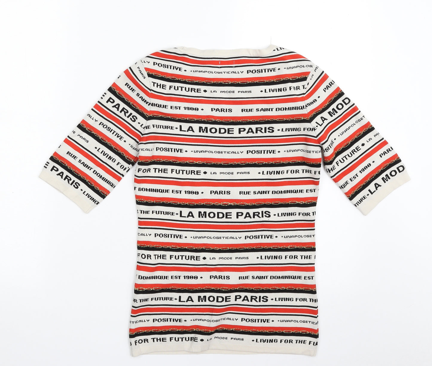 River Island Womens Multicoloured Crew Neck Striped Polyamide Pullover Jumper Size 8   - LA MODE PARIS
