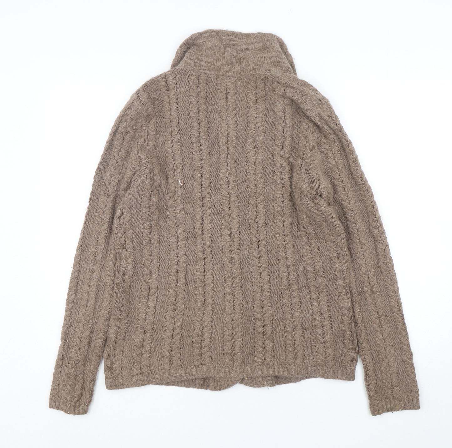 Kenar Womens Brown Collared  Nylon Cardigan Jumper Size XL